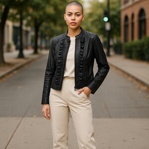 Outerwear by Lisa Faux Leather Jacket Sixe XL